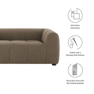 Modway Furniture Liana Upholstered Fabric Loveseat - Chic Retro-Modern Design with Deep Seating for Ultimate Comfort Mocha EEI-6867-MOC
