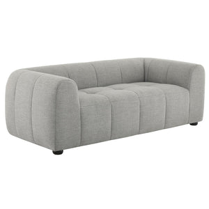 Modway Furniture Liana Upholstered Fabric Loveseat - Chic Retro-Modern Design with Deep Seating for Ultimate Comfort Pewter EEI-6867-PEW
