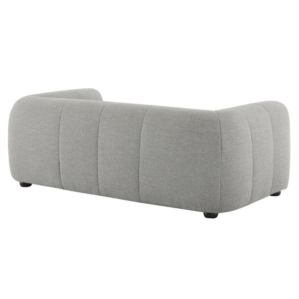 Modway Furniture Liana Upholstered Fabric Loveseat - Chic Retro-Modern Design with Deep Seating for Ultimate Comfort Pewter EEI-6867-PEW