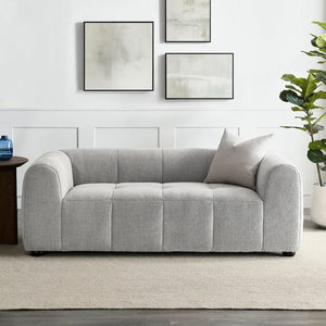 Modway Furniture Liana Upholstered Fabric Loveseat - Chic Retro-Modern Design with Deep Seating for Ultimate Comfort Pewter EEI-6867-PEW
