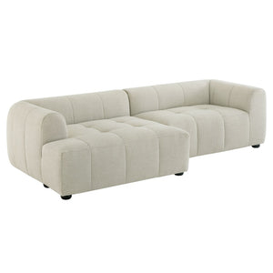 Modway Furniture Liana Modular Sectional Sofa with Left-Facing Chaise - Retro-Modern Upholstered Comfort & Style Linen EEI-6868-LIN