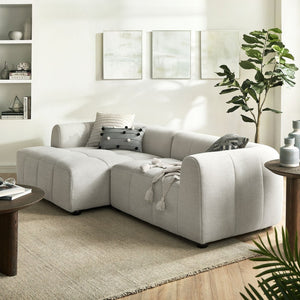 Modway Furniture Liana Modular Sectional Sofa with Left-Facing Chaise - Retro-Modern Upholstered Comfort & Style Linen EEI-6868-LIN
