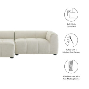 Modway Furniture Liana Modular Sectional Sofa with Left-Facing Chaise - Retro-Modern Upholstered Comfort & Style Linen EEI-6868-LIN