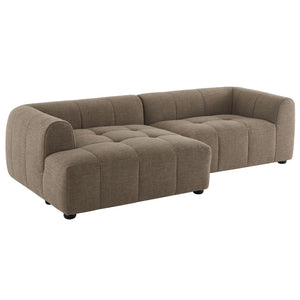 Modway Furniture Liana Modular Sectional Sofa with Left-Facing Chaise - Retro-Modern Upholstered Comfort & Style Mocha EEI-6868-MOC