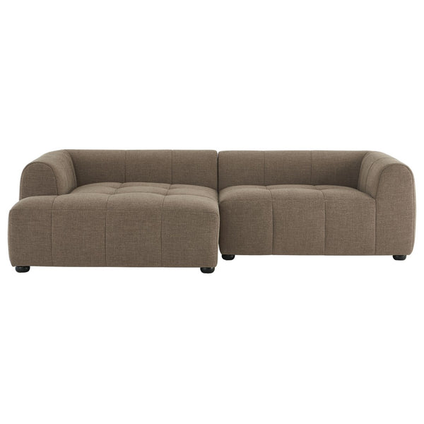 Modway Furniture Liana Modular Sectional Sofa with Left-Facing Chaise - Retro-Modern Upholstered Comfort & Style Mocha EEI-6868-MOC