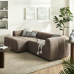 Modway Furniture Liana Modular Sectional Sofa with Left-Facing Chaise - Retro-Modern Upholstered Comfort & Style Mocha EEI-6868-MOC