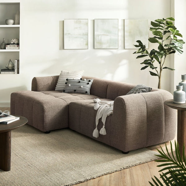 Modway Furniture Liana Modular Sectional Sofa with Left-Facing Chaise - Retro-Modern Upholstered Comfort & Style Mocha EEI-6868-MOC