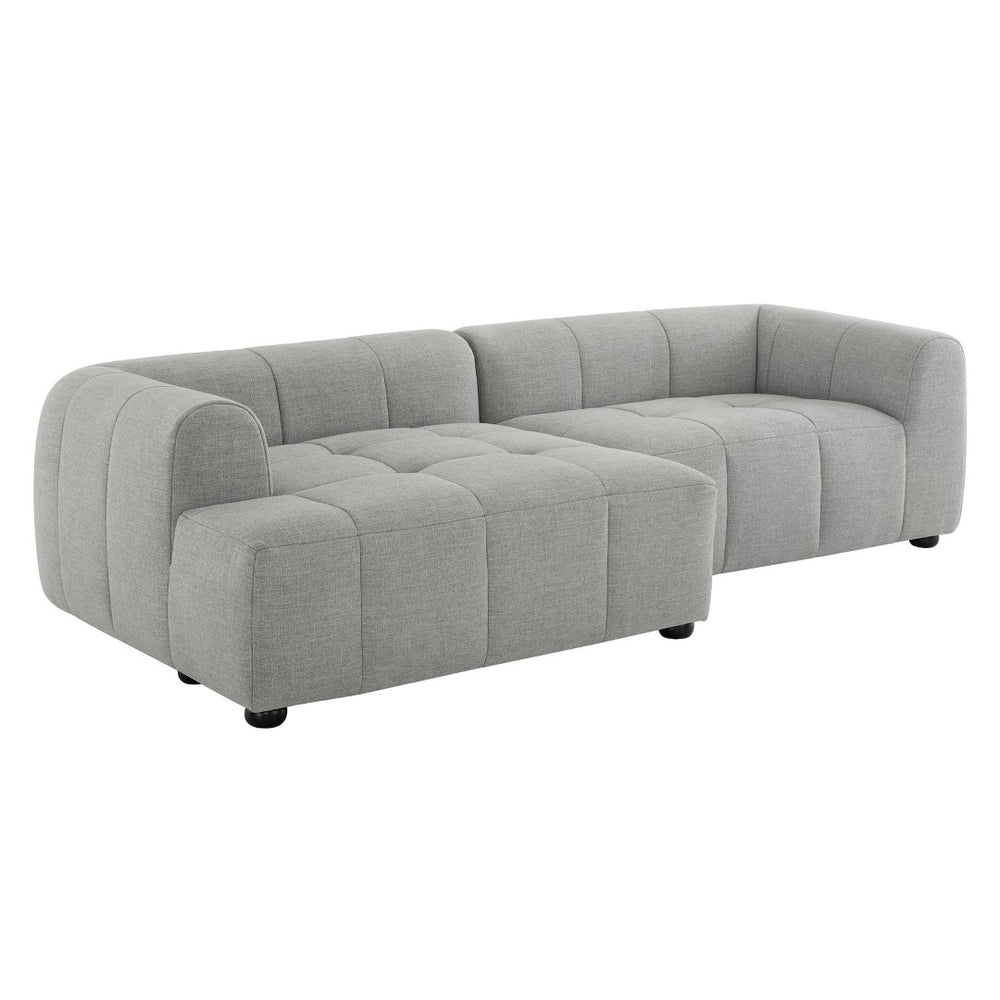 Modway Furniture Liana Modular Sectional Sofa with Left-Facing Chaise - Retro-Modern Upholstered Comfort & Style Pewter EEI-6868-PEW