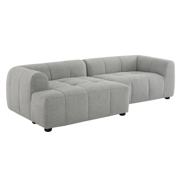 Modway Furniture Liana Modular Sectional Sofa with Left-Facing Chaise - Retro-Modern Upholstered Comfort & Style Pewter EEI-6868-PEW