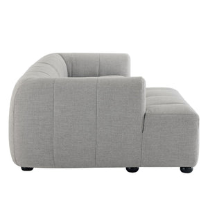 Modway Furniture Liana Modular Sectional Sofa with Left-Facing Chaise - Retro-Modern Upholstered Comfort & Style Pewter EEI-6868-PEW