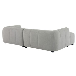Modway Furniture Liana Modular Sectional Sofa with Left-Facing Chaise - Retro-Modern Upholstered Comfort & Style Pewter EEI-6868-PEW