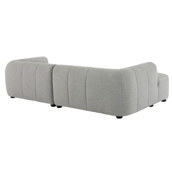 Modway Furniture Liana Modular Sectional Sofa with Left-Facing Chaise - Retro-Modern Upholstered Comfort & Style Pewter EEI-6868-PEW