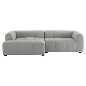Modway Furniture Liana Modular Sectional Sofa with Left-Facing Chaise - Retro-Modern Upholstered Comfort & Style Pewter EEI-6868-PEW