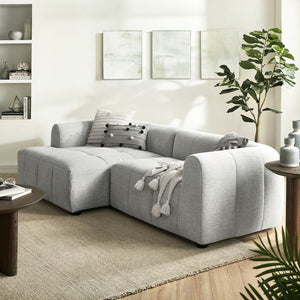 Modway Furniture Liana Modular Sectional Sofa with Left-Facing Chaise - Retro-Modern Upholstered Comfort & Style Pewter EEI-6868-PEW