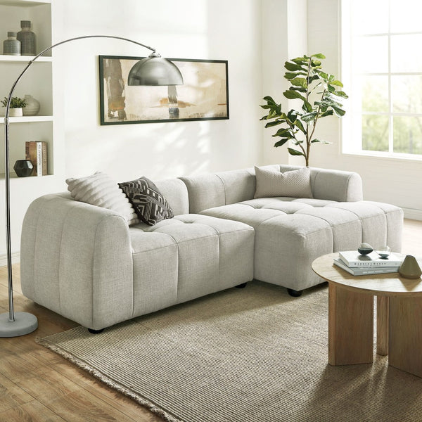 Modway Furniture Liana Modular Sofa - Right-Facing Upholstered Sectional with Chaise for Modern Living Spaces Linen EEI-6869-LIN