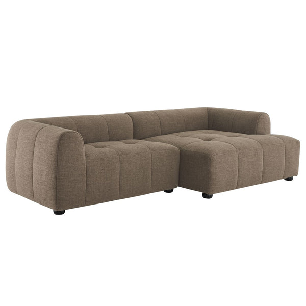 Modway Furniture Liana Modular Sofa - Right-Facing Upholstered Sectional with Chaise for Modern Living Spaces Mocha EEI-6869-MOC