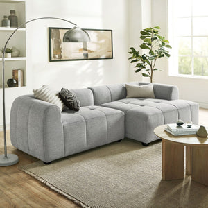 Modway Furniture Liana Modular Sofa - Right-Facing Upholstered Sectional with Chaise for Modern Living Spaces Pewter EEI-6869-PEW