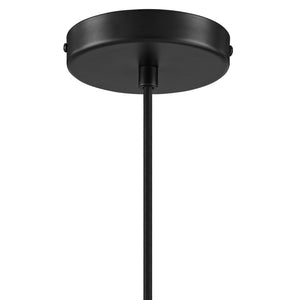 Modway Furniture Eclipse Globe Pendant Light - Modern Opal Glass and Metal Dome for Elegant Illumination in Any Space Black EEI-6870-BLK
