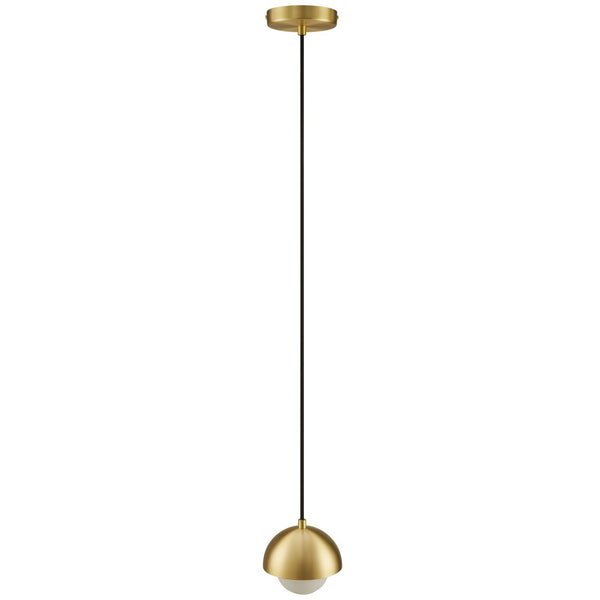 Modway Furniture Eclipse Globe Pendant Light - Modern Opal Glass and Metal Dome for Elegant Illumination in Any Space Brass EEI-6870-BRA