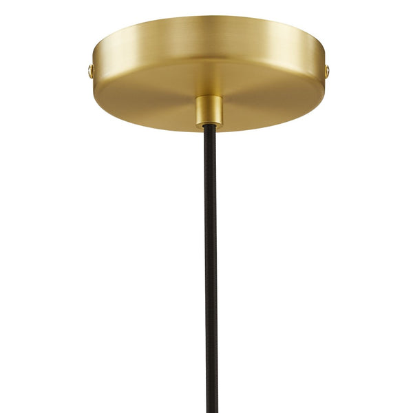 Modway Furniture Eclipse Globe Pendant Light - Modern Opal Glass and Metal Dome for Elegant Illumination in Any Space Brass EEI-6870-BRA
