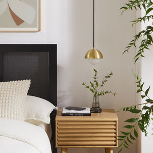 Modway Furniture Eclipse Globe Pendant Light - Modern Opal Glass and Metal Dome for Elegant Illumination in Any Space Brass EEI-6870-BRA