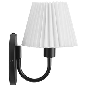 Modway Furniture Wave Wall Sconce by Modway - Modern U-Shaped Design with Pleated Shade for Ambient Illumination Black EEI-6872-BLK