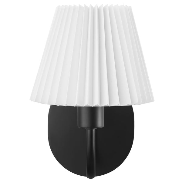 Modway Furniture Wave Wall Sconce by Modway - Modern U-Shaped Design with Pleated Shade for Ambient Illumination Black EEI-6872-BLK