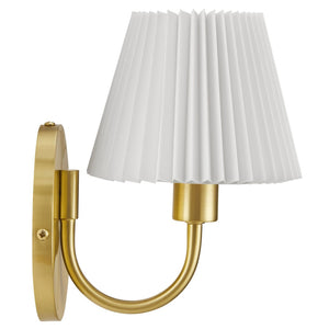 Modway Furniture Wave Wall Sconce by Modway - Modern U-Shaped Design with Pleated Shade for Ambient Illumination Brass EEI-6872-BRA