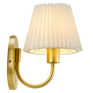 Modway Furniture Wave Wall Sconce by Modway - Modern U-Shaped Design with Pleated Shade for Ambient Illumination Brass EEI-6872-BRA