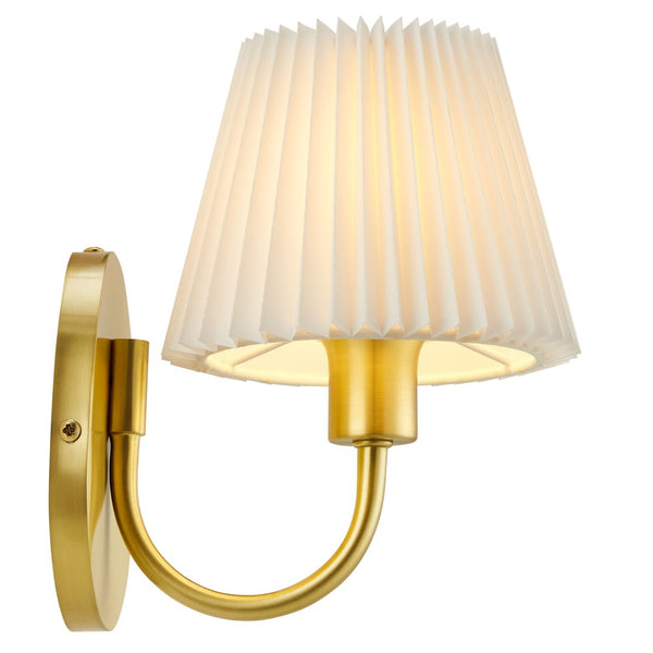 Modway Furniture Wave Wall Sconce by Modway - Modern U-Shaped Design with Pleated Shade for Ambient Illumination Brass EEI-6872-BRA