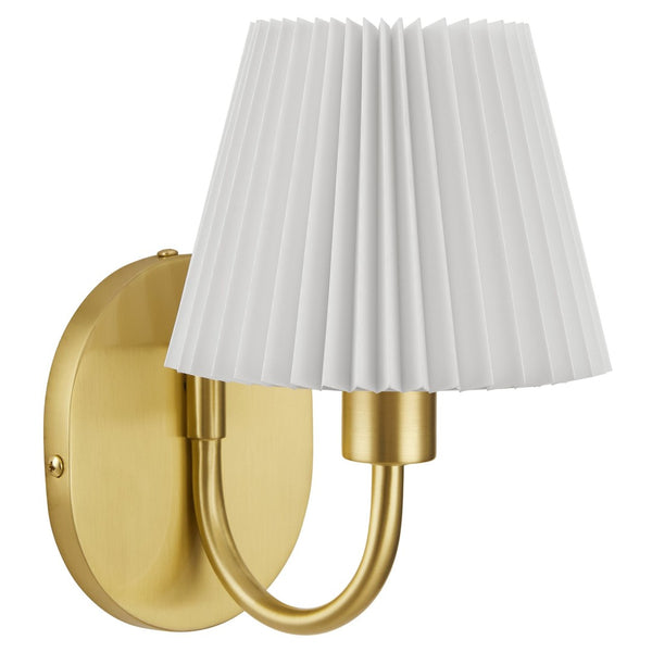 Modway Furniture Wave Wall Sconce by Modway - Modern U-Shaped Design with Pleated Shade for Ambient Illumination Brass EEI-6872-BRA