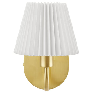 Modway Furniture Wave Wall Sconce by Modway - Modern U-Shaped Design with Pleated Shade for Ambient Illumination Brass EEI-6872-BRA