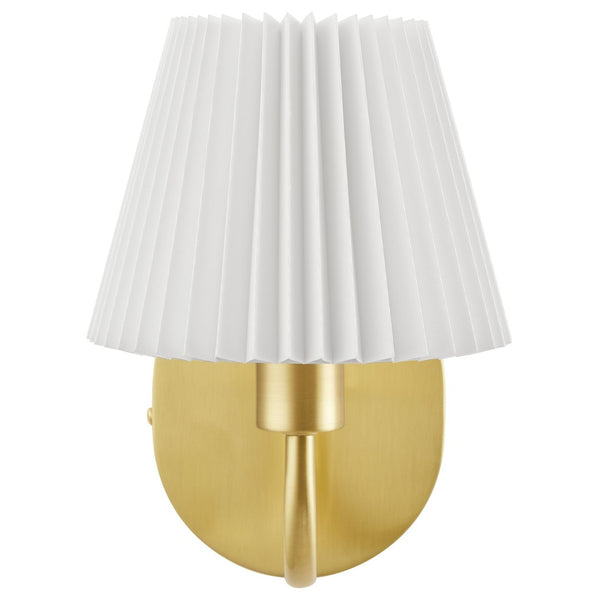 Modway Furniture Wave Wall Sconce by Modway - Modern U-Shaped Design with Pleated Shade for Ambient Illumination Brass EEI-6872-BRA