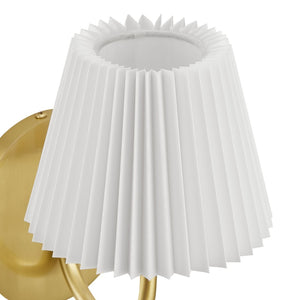 Modway Furniture Wave Wall Sconce by Modway - Modern U-Shaped Design with Pleated Shade for Ambient Illumination Brass EEI-6872-BRA