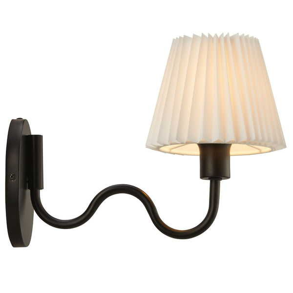 Modway Furniture Wave Squiggle Arm Wall Sconce - Coastal-Inspired Task Lighting with Swivel Design for Modern Spaces Black EEI-6873-BLK