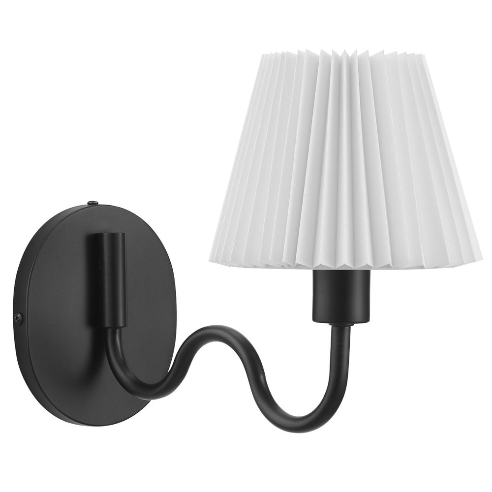 Modway Furniture Wave Squiggle Arm Wall Sconce - Coastal-Inspired Task Lighting with Swivel Design for Modern Spaces Black EEI-6873-BLK