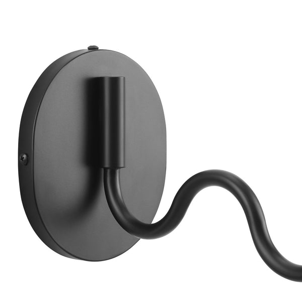 Modway Furniture Wave Squiggle Arm Wall Sconce - Coastal-Inspired Task Lighting with Swivel Design for Modern Spaces Black EEI-6873-BLK