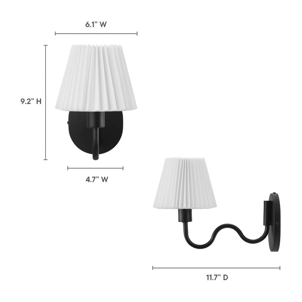 Modway Furniture Wave Squiggle Arm Wall Sconce - Coastal-Inspired Task Lighting with Swivel Design for Modern Spaces Black EEI-6873-BLK