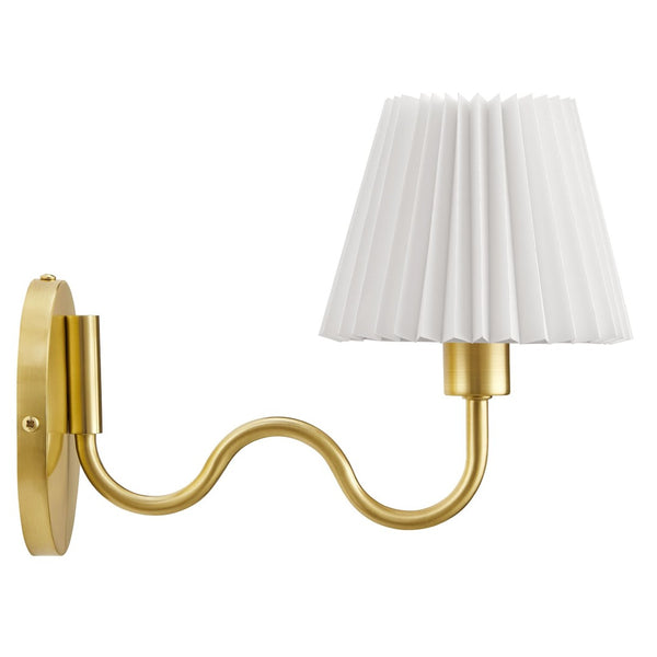 Modway Furniture Wave Squiggle Arm Wall Sconce - Coastal-Inspired Task Lighting with Swivel Design for Modern Spaces Brass EEI-6873-BRA