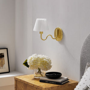 Modway Furniture Wave Squiggle Arm Wall Sconce - Coastal-Inspired Task Lighting with Swivel Design for Modern Spaces Brass EEI-6873-BRA