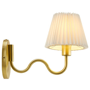 Modway Furniture Wave Squiggle Arm Wall Sconce - Coastal-Inspired Task Lighting with Swivel Design for Modern Spaces Brass EEI-6873-BRA
