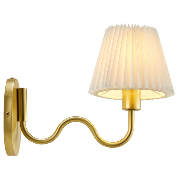 Modway Furniture Wave Squiggle Arm Wall Sconce - Coastal-Inspired Task Lighting with Swivel Design for Modern Spaces Brass EEI-6873-BRA