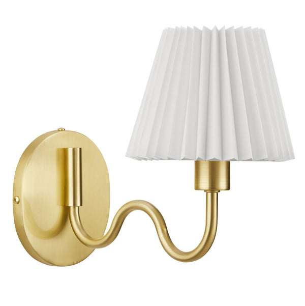 Modway Furniture Wave Squiggle Arm Wall Sconce - Coastal-Inspired Task Lighting with Swivel Design for Modern Spaces Brass EEI-6873-BRA