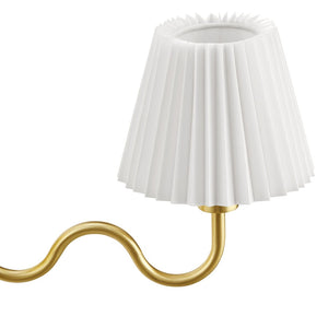 Modway Furniture Wave Squiggle Arm Wall Sconce - Coastal-Inspired Task Lighting with Swivel Design for Modern Spaces Brass EEI-6873-BRA