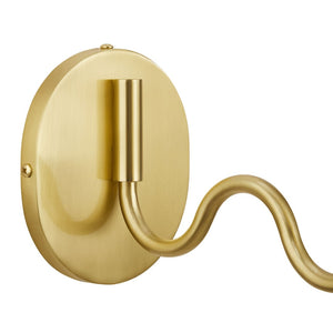 Modway Furniture Wave Squiggle Arm Wall Sconce - Coastal-Inspired Task Lighting with Swivel Design for Modern Spaces Brass EEI-6873-BRA