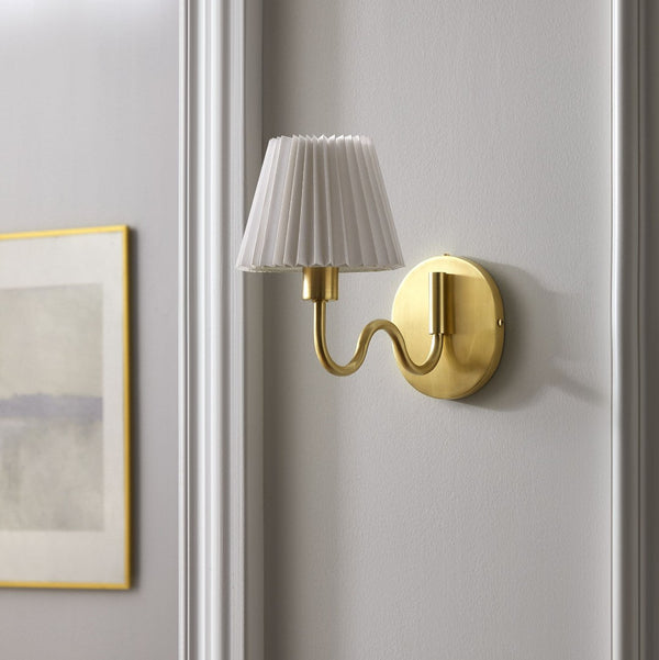 Modway Furniture Wave Squiggle Arm Wall Sconce - Coastal-Inspired Task Lighting with Swivel Design for Modern Spaces Brass EEI-6873-BRA