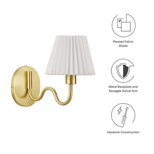 Modway Furniture Wave Squiggle Arm Wall Sconce - Coastal-Inspired Task Lighting with Swivel Design for Modern Spaces Brass EEI-6873-BRA