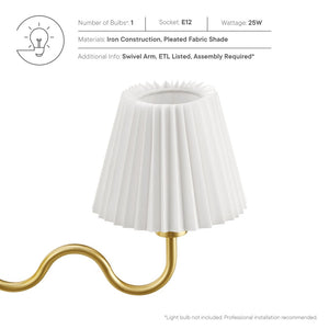 Modway Furniture Wave Squiggle Arm Wall Sconce - Coastal-Inspired Task Lighting with Swivel Design for Modern Spaces Brass EEI-6873-BRA