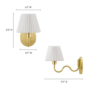 Modway Furniture Wave Squiggle Arm Wall Sconce - Coastal-Inspired Task Lighting with Swivel Design for Modern Spaces Brass EEI-6873-BRA