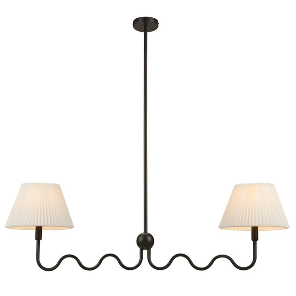 Modway Furniture Wave Squiggle 2-Arm Pendant Light - Modern Artistry with Soft Illumination for Dining Areas & More Black EEI-6874-BLK
